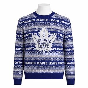 Size L Toronto Maple Leafs Mens Ugly Christmas Sweater NHL Knit Holiday Pullover